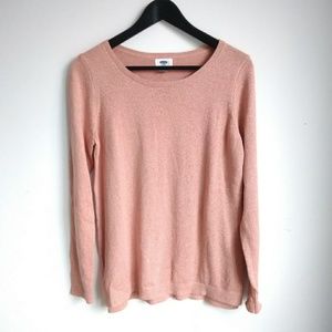 Women's Soft Pink/Gold Metallic Sweater